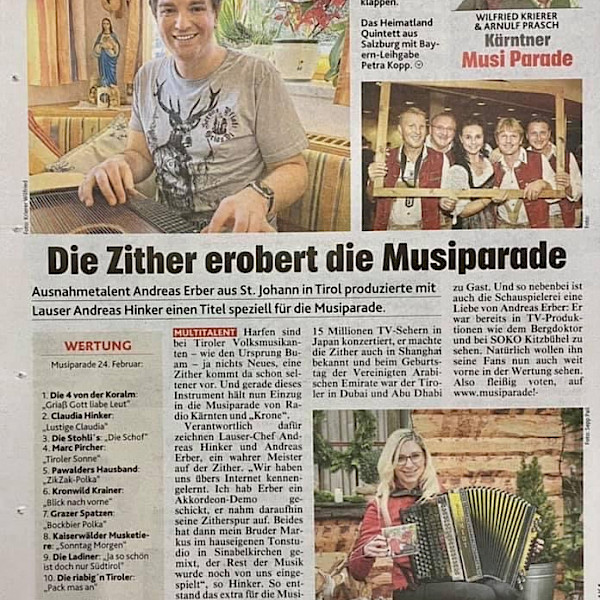 ORF Radio Kärnten - 3. Platz in den Charts der Musiparade